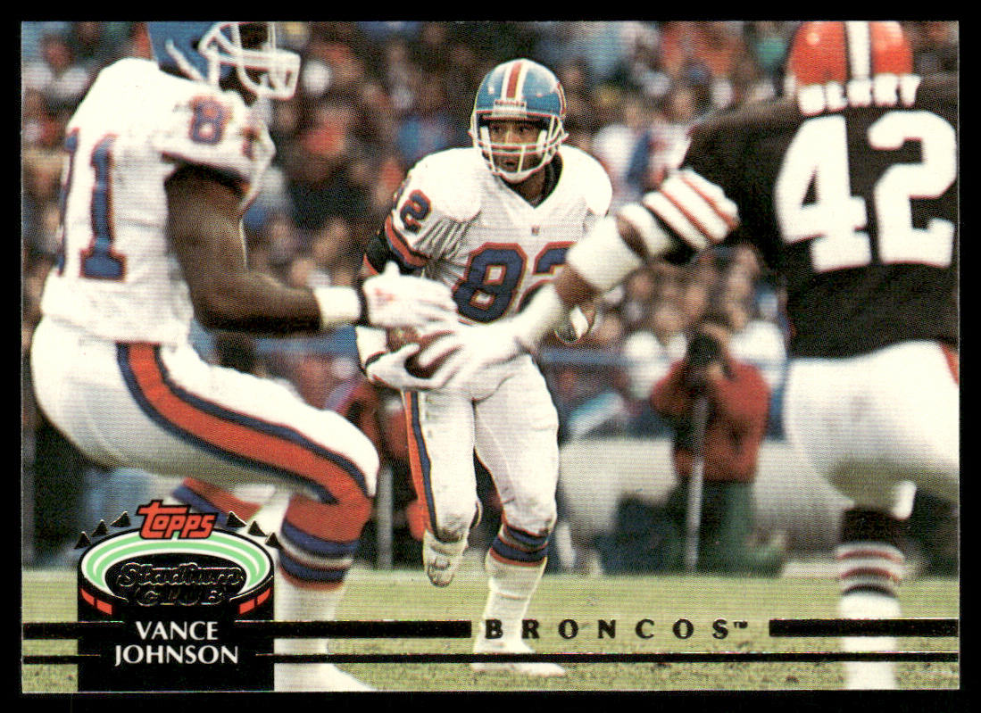Vance Johnson 1992 Stadium Club #4 Denver Broncos