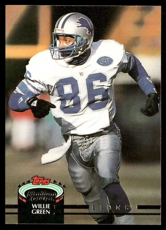 Willie Green 1992 Stadium Club #52 Detroit Lions
