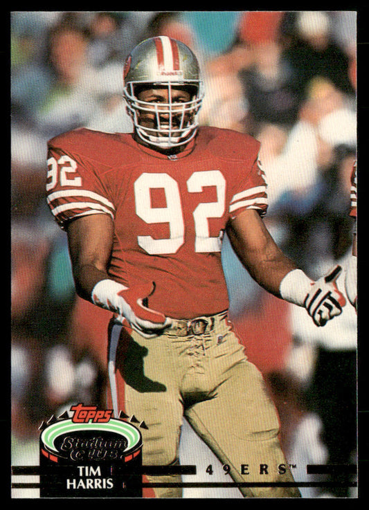 Tim Harris 1992 Stadium Club #68 San Francisco 49ers