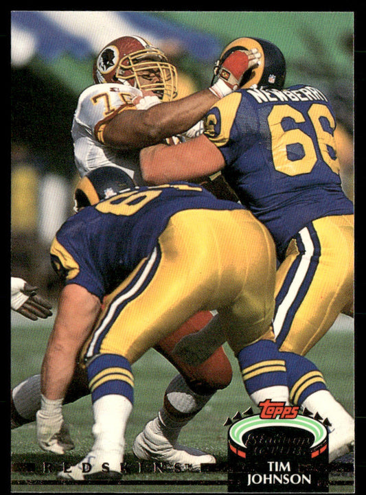 Tim Johnson 1992 Stadium Club #138 Washington Redskins