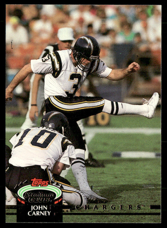 John Carney 1992 Stadium Club #141 San Diego Chargers