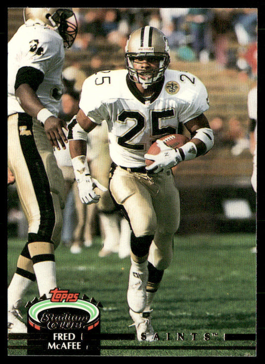 Fred McAfee 1992 Stadium Club #166 RC New Orleans Saints