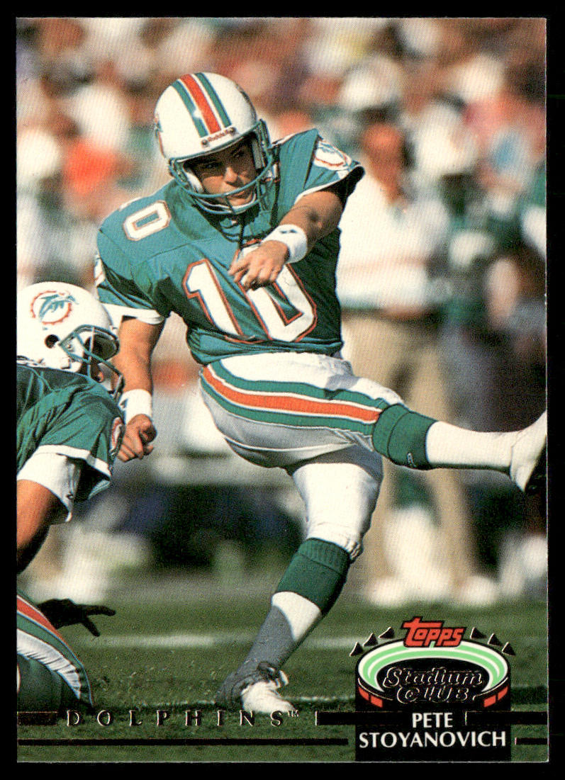 Pete Stoyanovich 1992 Stadium Club #233 Miami Dolphins