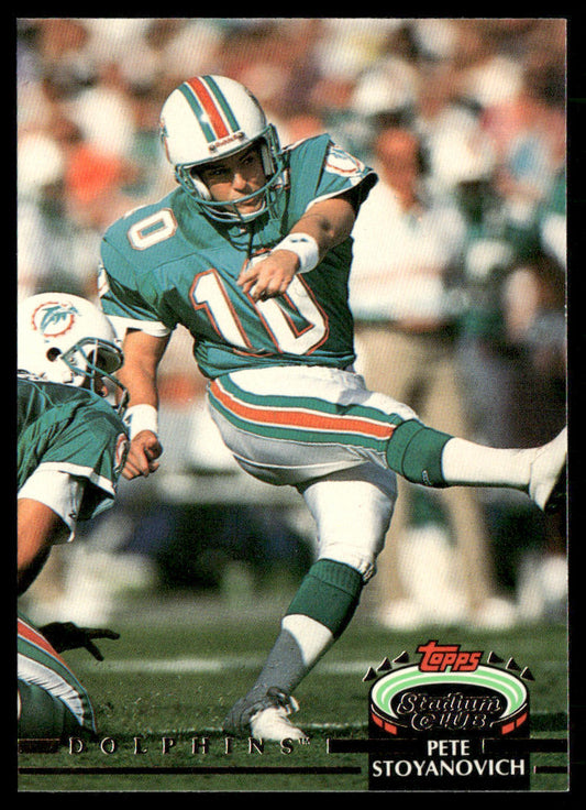 Pete Stoyanovich 1992 Stadium Club #233 Miami Dolphins