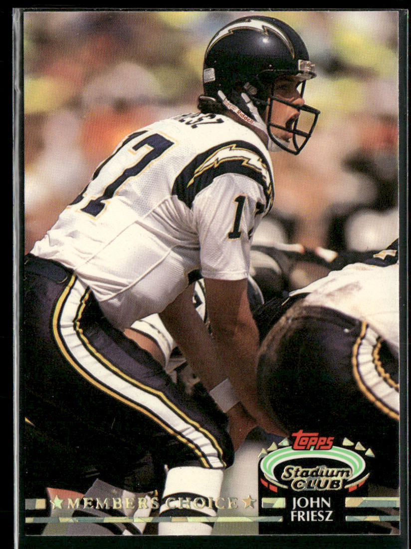 John Friesz 1992 Stadium Club #295 Members Choice San Diego Chargers