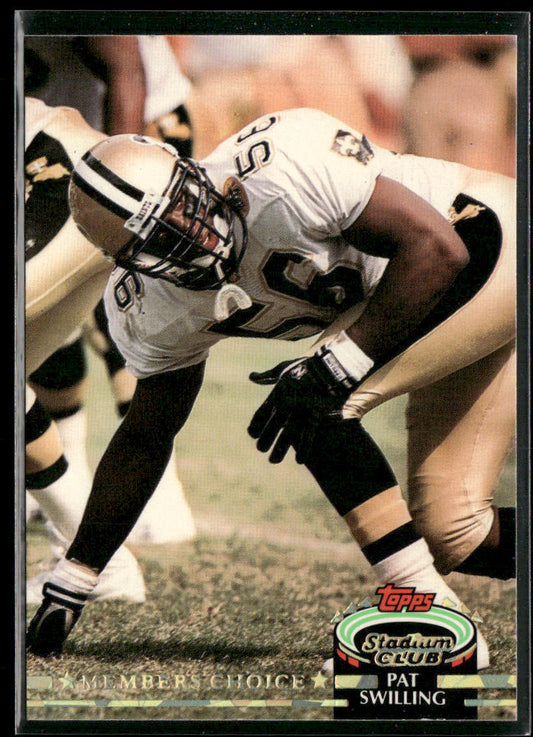 Pat Swilling 1992 Stadium Club #292 Members Choice New Orleans Saints
