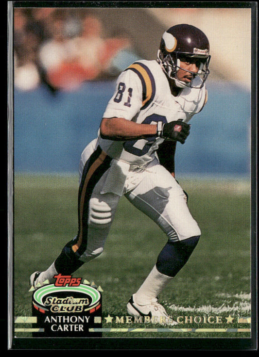 Anthony Carter 1992 Stadium Club #297 Members Choice Minnesota Vikings