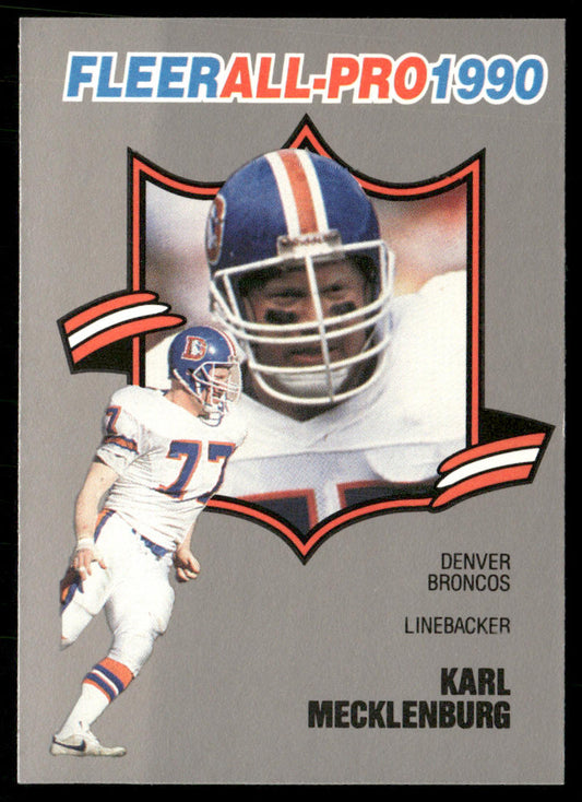 Karl Mecklenburg 1990 Fleer All-Pro #15 Denver Broncos