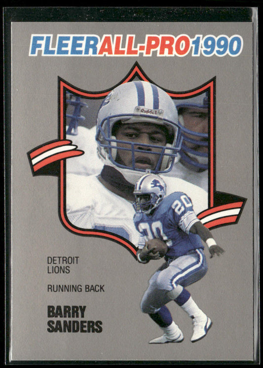 Barry Sanders 1990 Fleer All-Pro #4 Detroit Lions