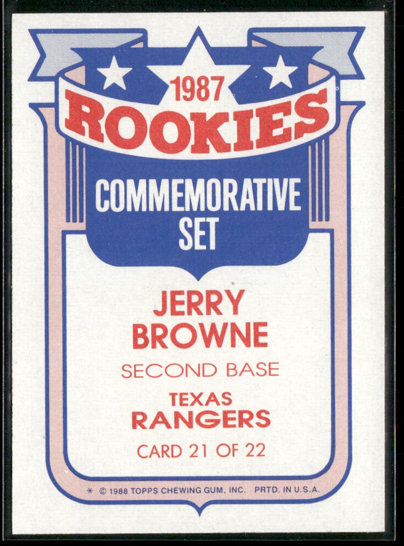 Jerry Browne 1988 Topps Glossy Rookies #21a Texas Rangers
