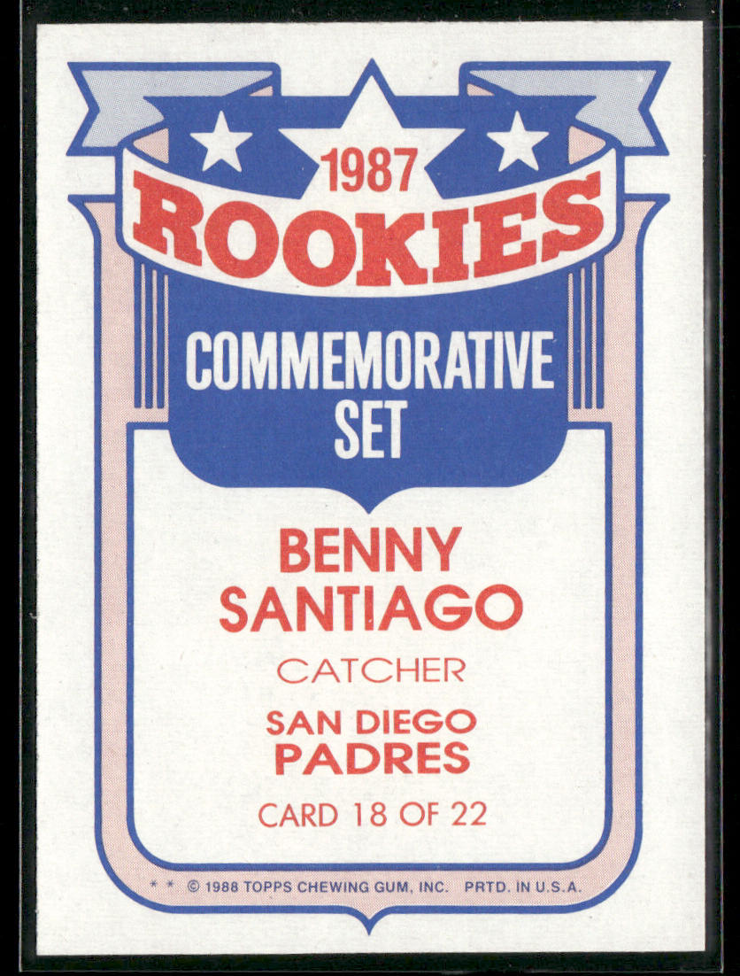 Benny Santiago 1988 Topps Glossy Rookies #18 San Diego Padres