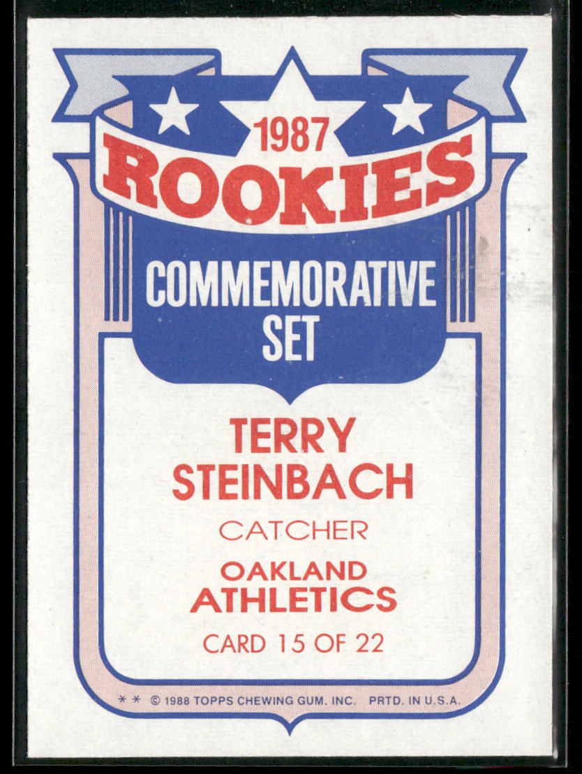 Terry Steinbach 1988 Topps Glossy Rookies #15a Oakland Athletics