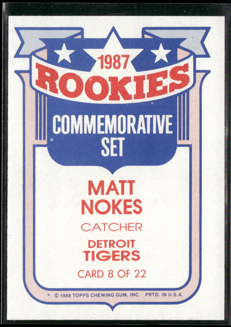 Matt Nokes 1988 Topps Glossy Rookies #8a Detroit Tigers