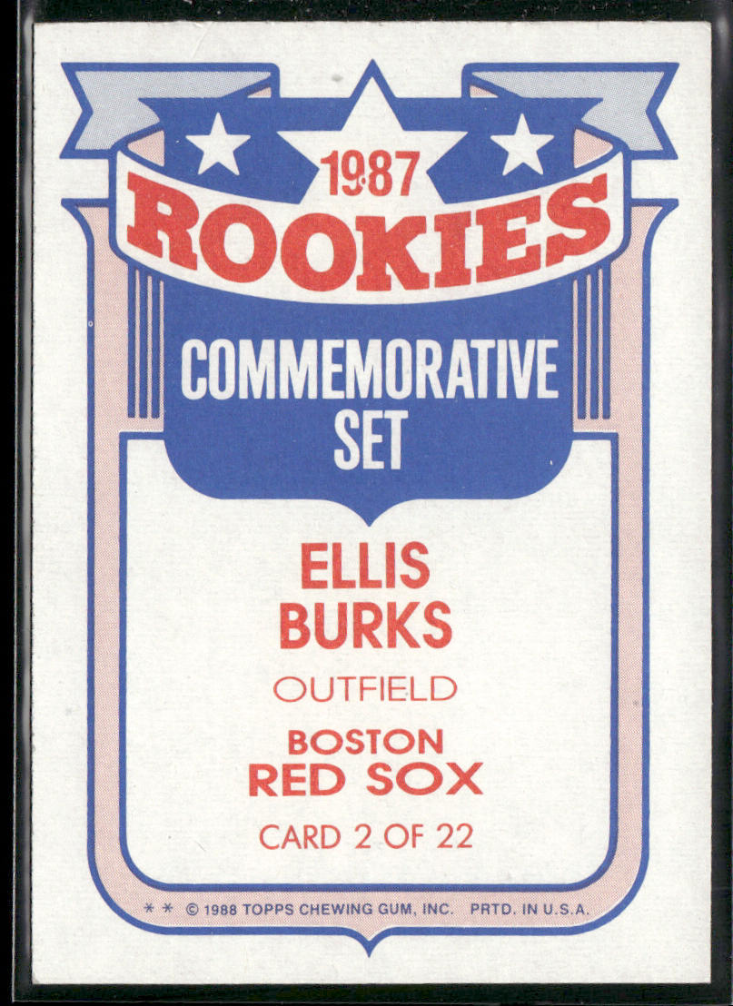 Ellis Burks 1988 Topps Glossy Rookies #2b Boston Red Sox