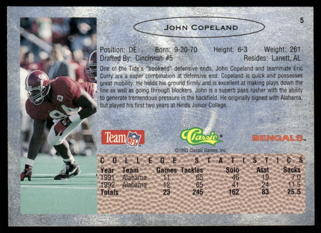 John Copeland 1993 Classic #5 Cincinnati Bengals