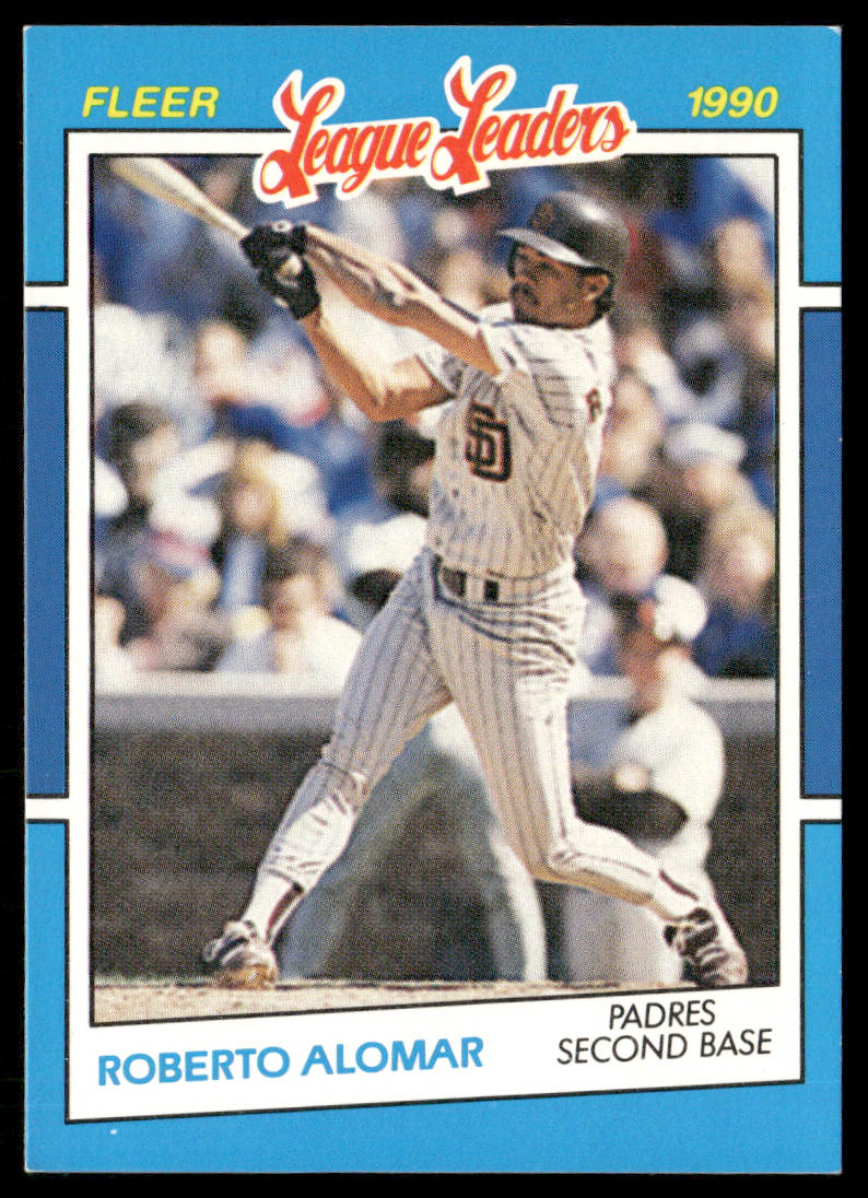 Roberto Alomar 1990 Fleer League Leaders #1 San Diego Padres
