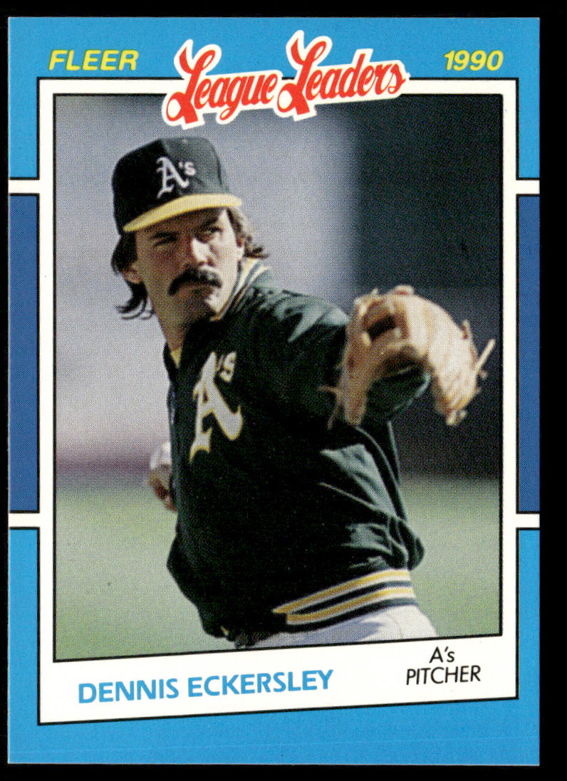 Dennis Eckersley 1990 Fleer League Leaders #11 Oakland Athletics