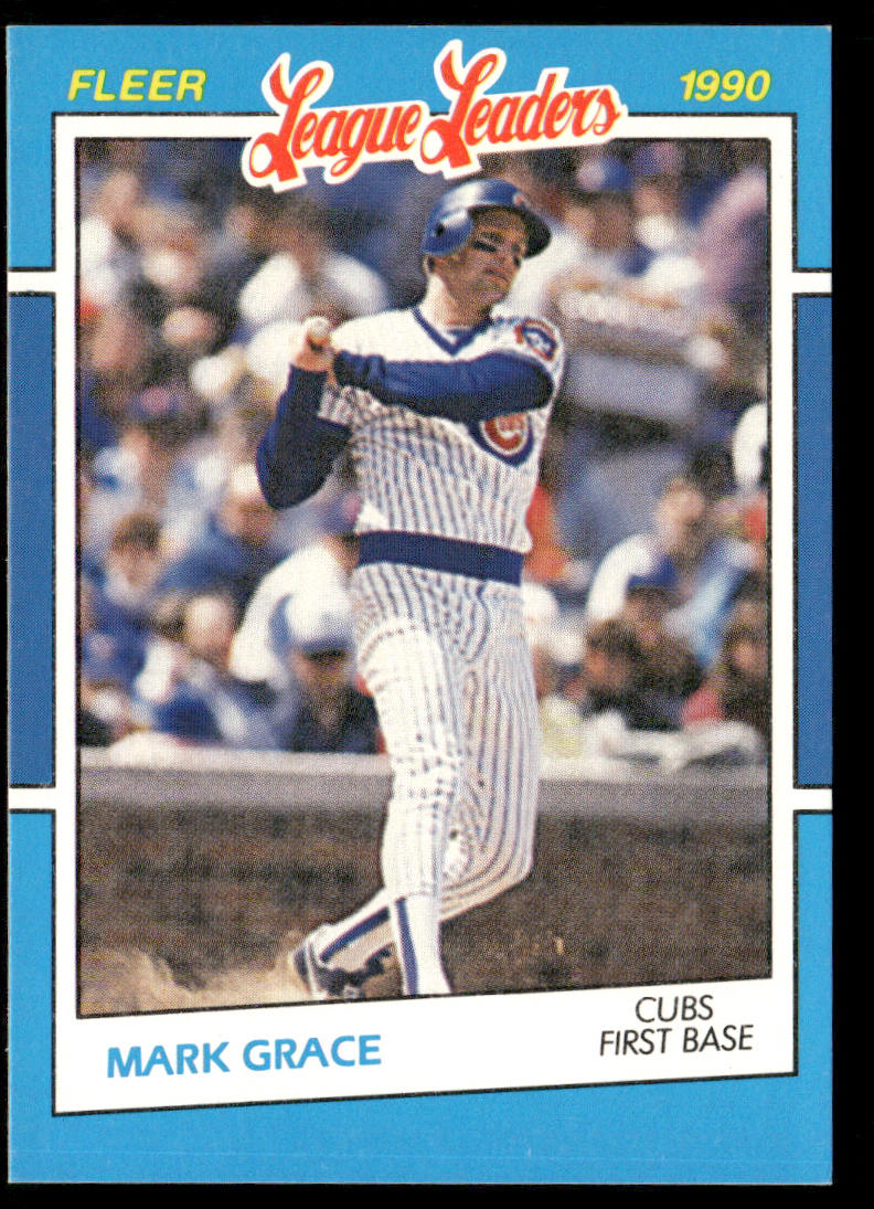 Mark Grace 1990 Fleer League Leaders #12 Chicago Cubs
