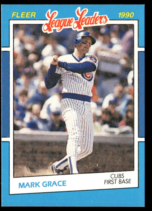 Mark Grace 1990 Fleer League Leaders #12 Chicago Cubs