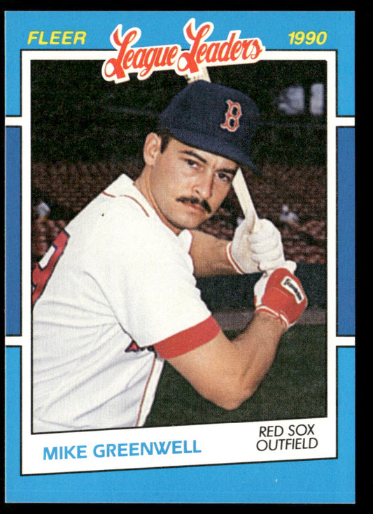 Mike Greenwell 1990 Fleer League Leaders #13 Boston Red Sox