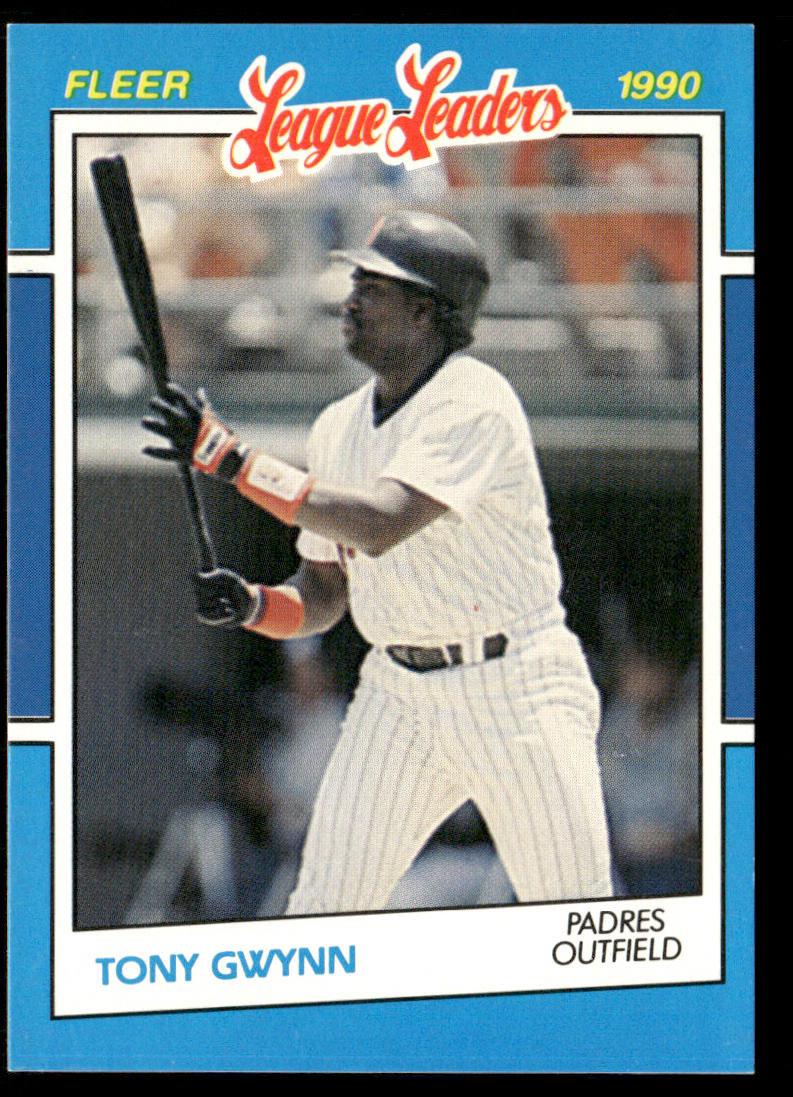 Tony Gwynn 1990 Fleer League Leaders #17 San Diego Padres