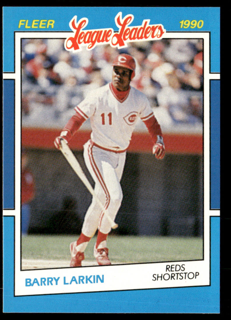 Barry Larkin 1990 Fleer League Leaders #22 Cincinnati Reds