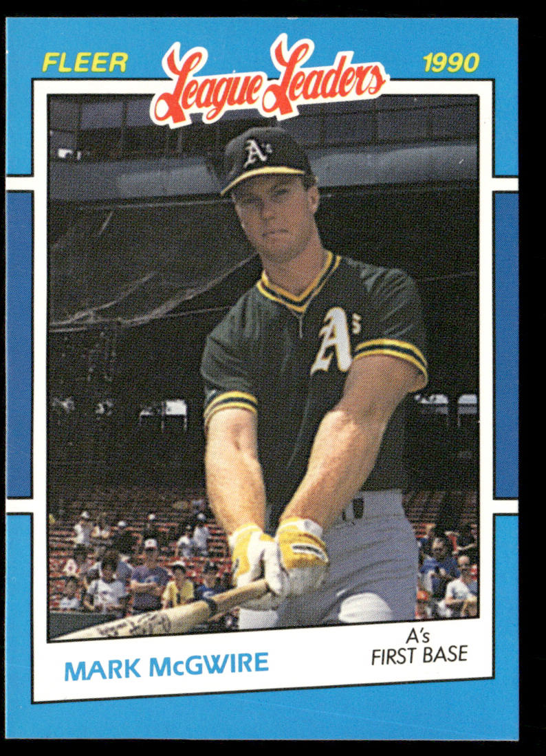 Mark McGwire 1990 Fleer League Leaders #25 Oakland Athletics