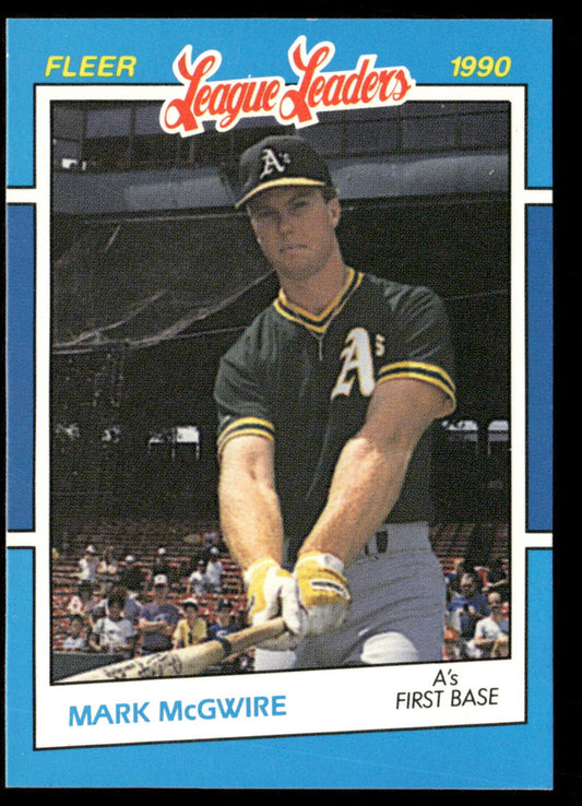 Mark McGwire 1990 Fleer League Leaders #25 Oakland Athletics