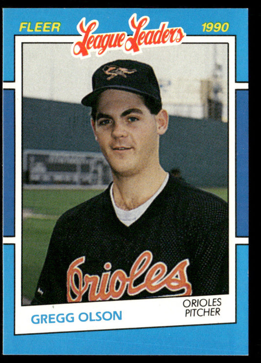 Gregg Olson 1990 Fleer League Leaders #28 Baltimore Orioles