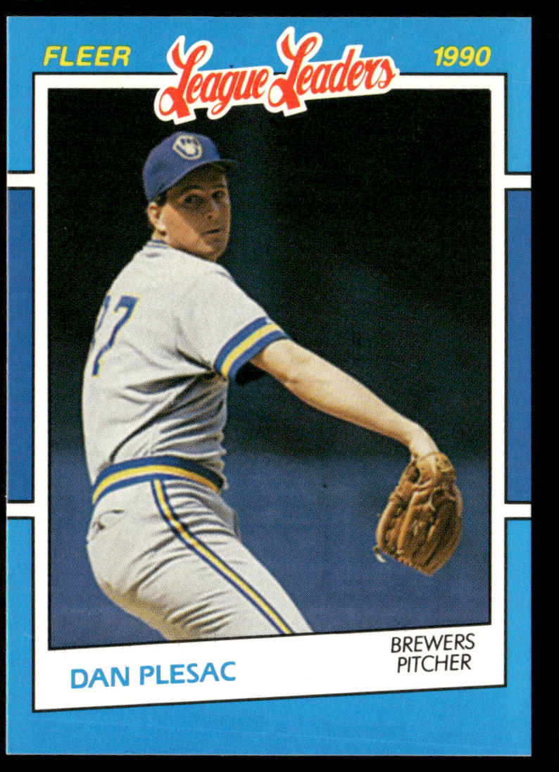 Dan Plesac 1990 Fleer League Leaders #29 Milwaukee Brewers