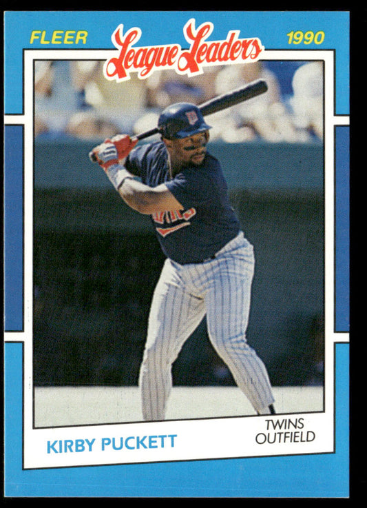Kirby Puckett 1990 Fleer League Leaders #30 Minnesota Twins