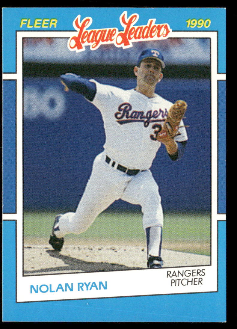 Nolan Ryan 1990 Fleer League Leaders #31 Texas Rangers