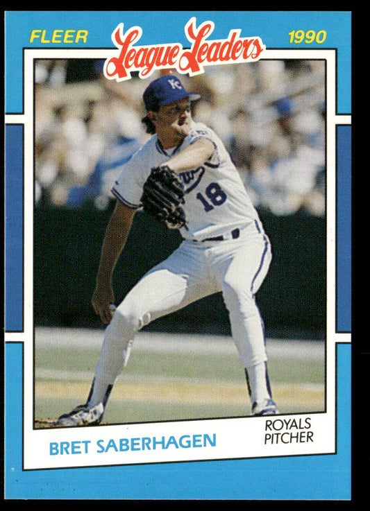 Bret Saberhagen 1990 Fleer League Leaders #32 Kansas City Royals