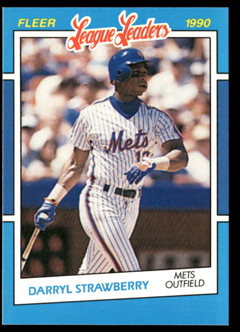 Darryl Strawberry 1990 Fleer League Leaders #38 New York Mets