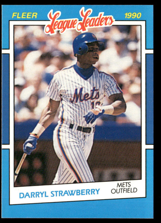 Darryl Strawberry 1990 Fleer League Leaders #38 New York Mets