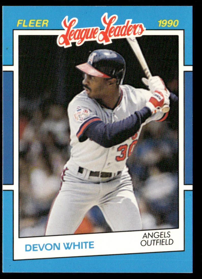 Devon White 1990 Fleer League Leaders #43 California Angels