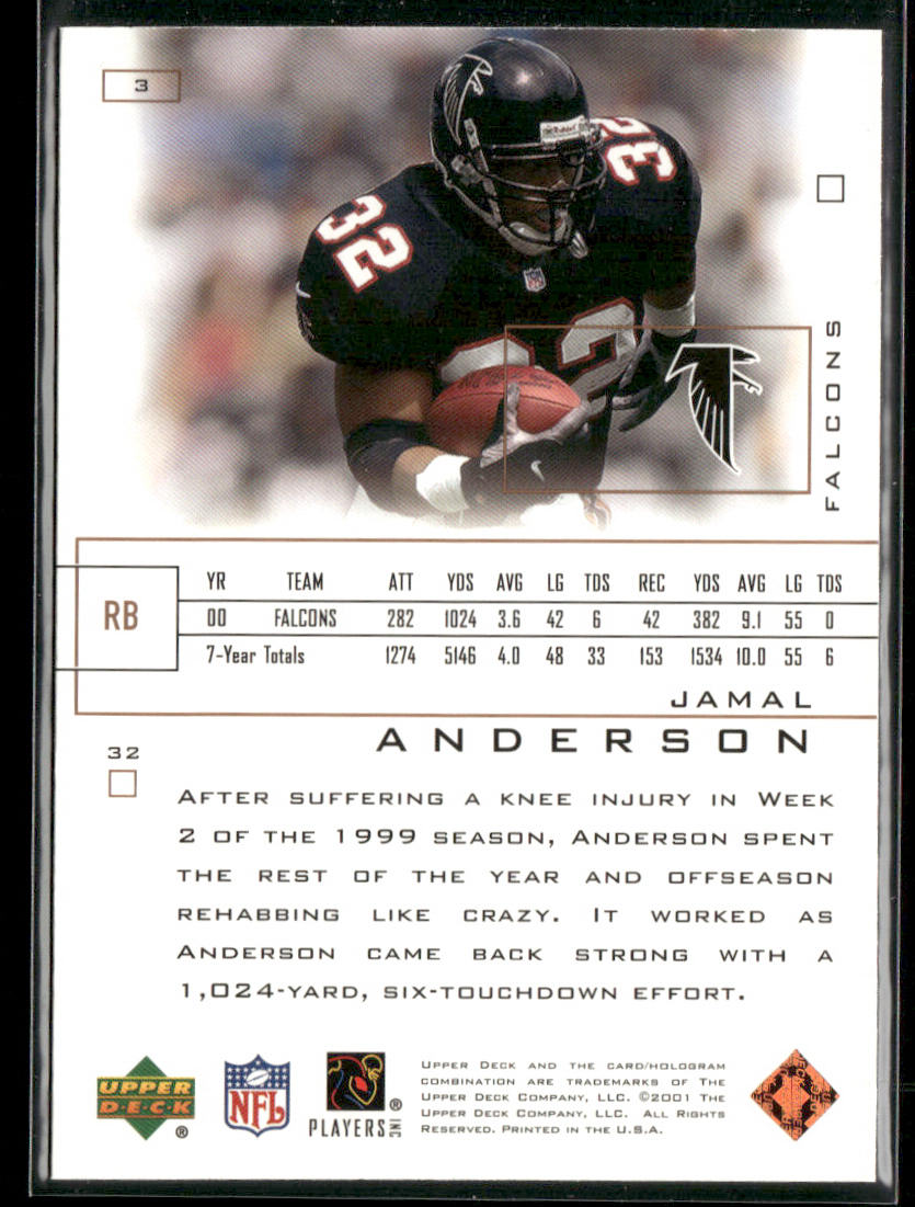 Jamal Anderson 2001 Upper Deck Pros & Prospects #3 Atlanta Falcons