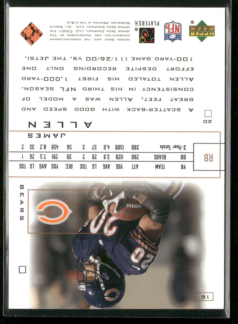 James Allen 2001 Upper Deck Pros & Prospects #16 Chicago Bears