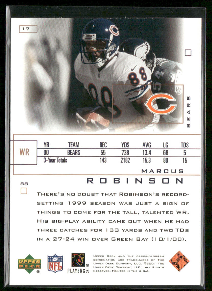 Marcus Robinson 2001 Upper Deck Pros & Prospects #17 Chicago Bears