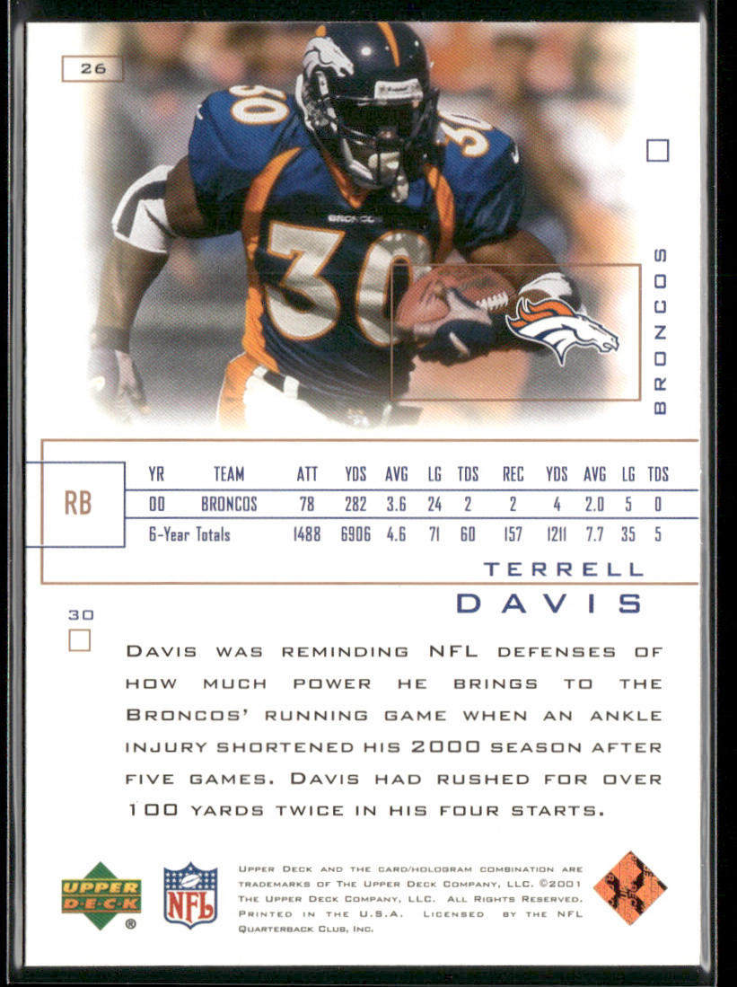 Terrell Davis 2001 Upper Deck Pros & Prospects #26 Denver Broncos