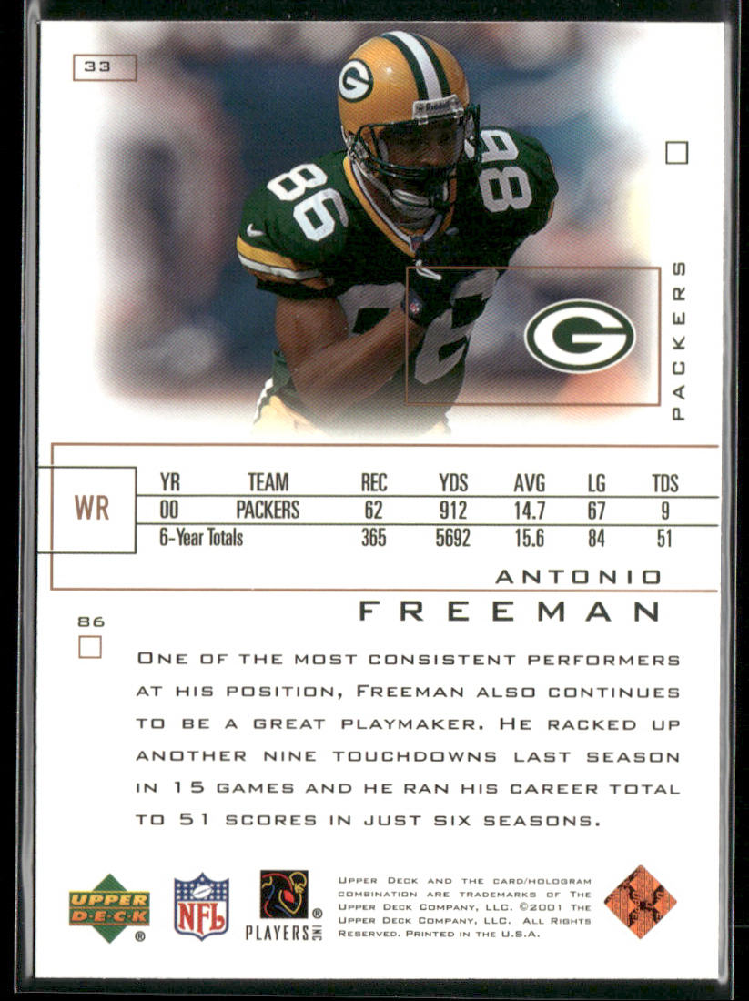Antonio Freeman 2001 Upper Deck Pros & Prospects #33 Green Bay Packers