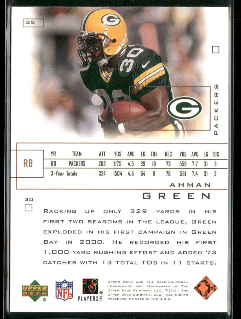 Ahman Green 2001 Upper Deck Pros & Prospects #35 Green Bay Packers