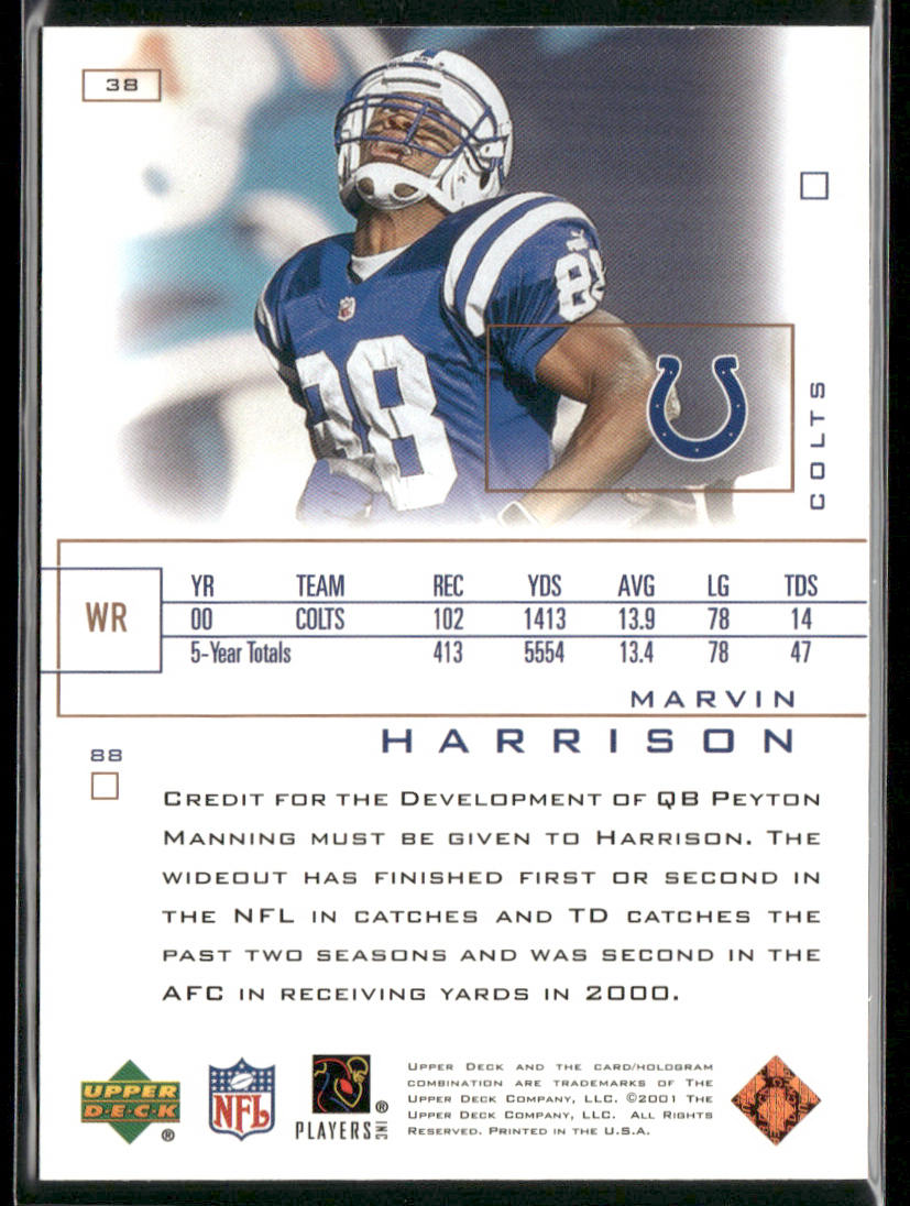 Marvin Harrison 2001 Upper Deck Pros & Prospects #38 Indianapolis Colts