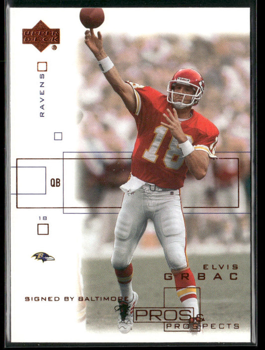 Elvis Grbac 2001 Upper Deck Pros & Prospects #42 Baltimore Ravens