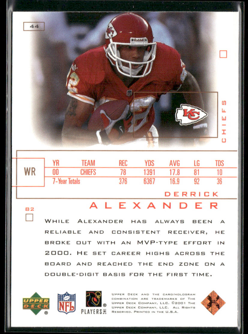 Derrick Alexander 2001 Upper Deck Pros & Prospects #44 Kansas City Chiefs