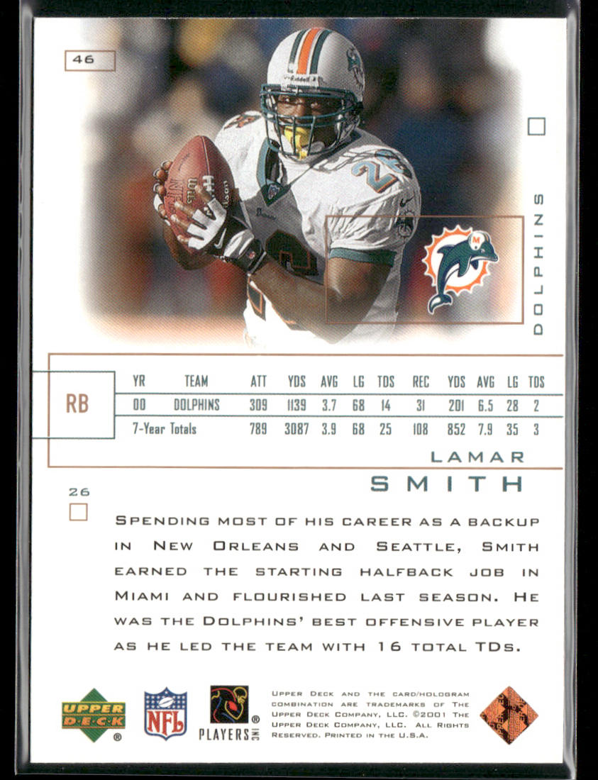 Lamar Smith 2001 Upper Deck Pros & Prospects #46 Miami Dolphins