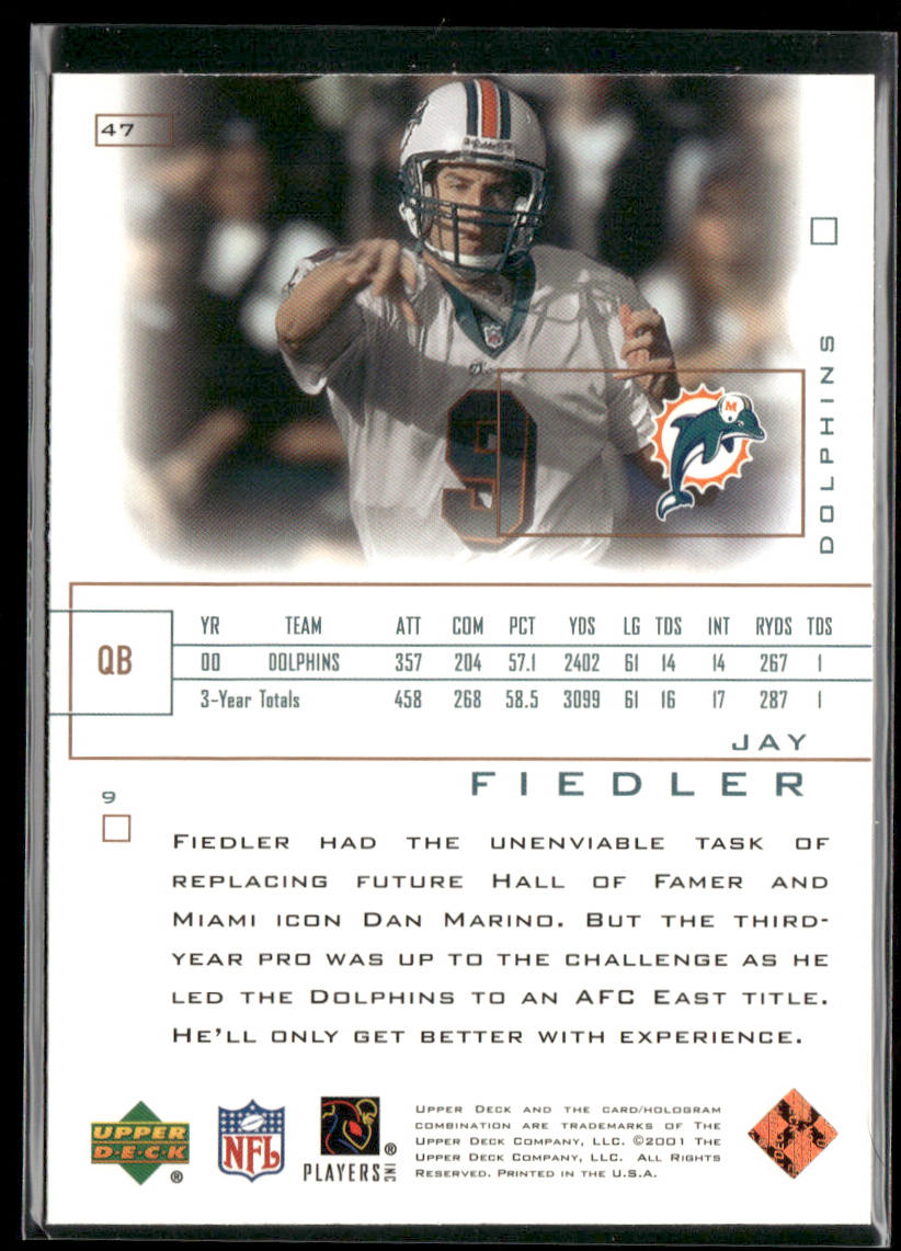 Jay Fiedler 2001 Upper Deck Pros & Prospects #47 Miami Dolphins