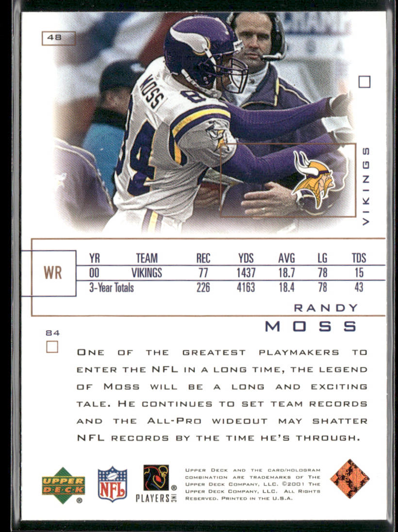 Randy Moss 2001 Upper Deck Pros & Prospects #48 Minnesota Vikings