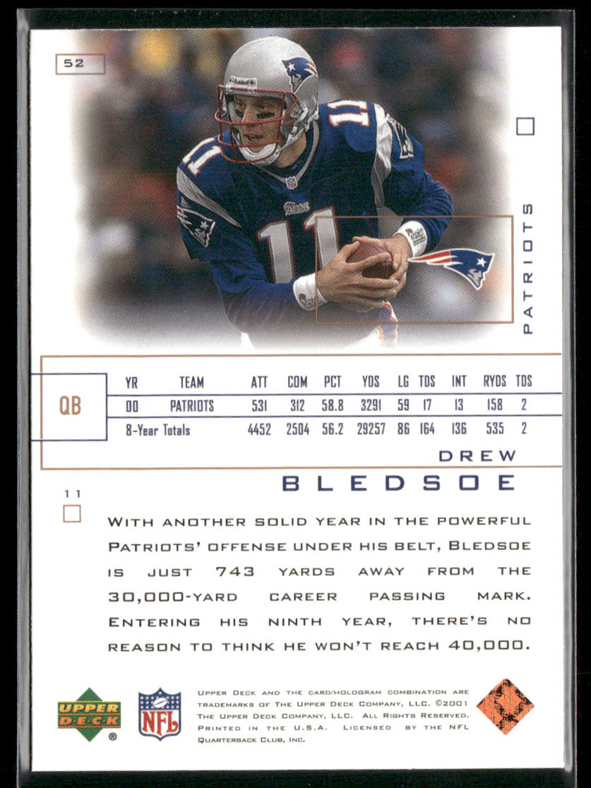 Drew Bledsoe 2001 Upper Deck Pros & Prospects #52 New England Patriots