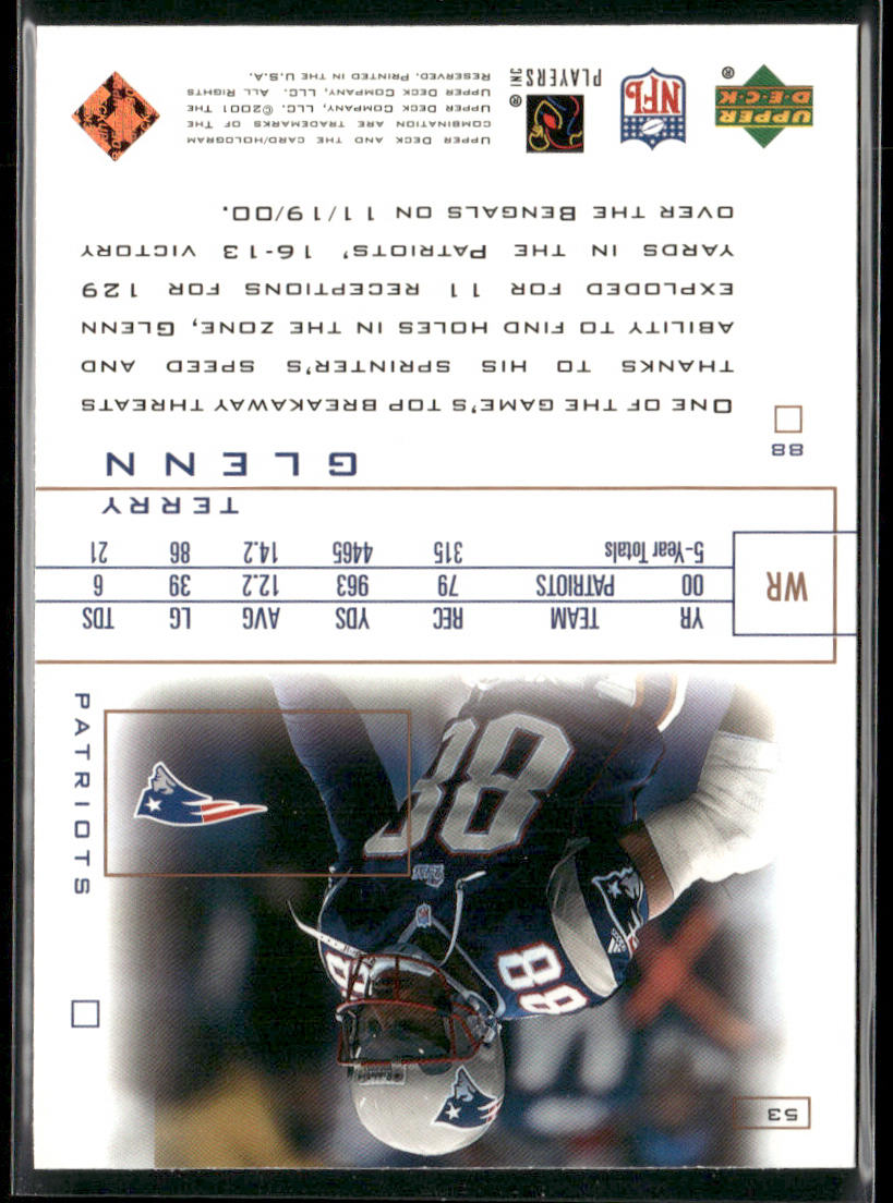Terry Glenn 2001 Upper Deck Pros & Prospects #53 New England Patriots